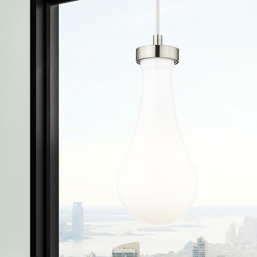 Innovations Owego 1Lt 5" Cord Pendant, Satin Nickel/Gloss White