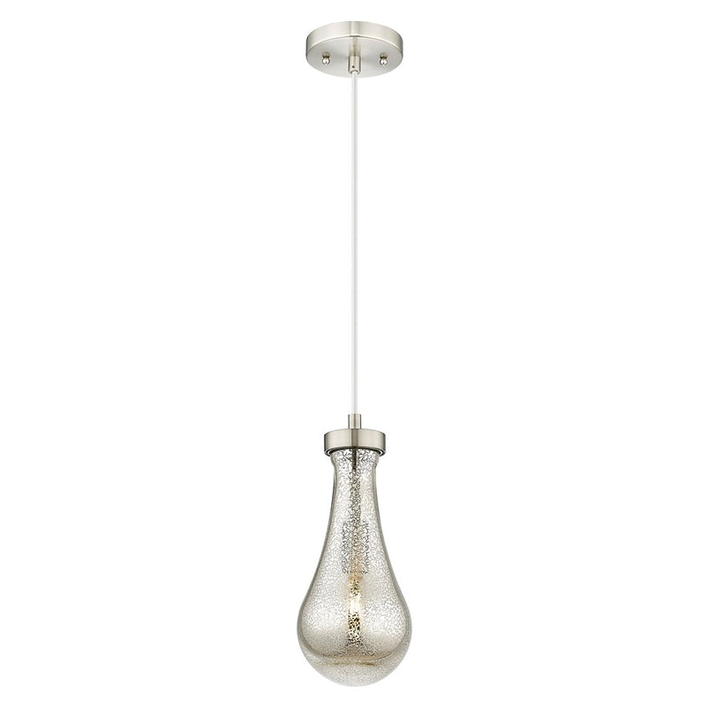 Innovations Owego 5" Cord Pendant, SN/Merc Glass - 451-1P-SN-G451-5ME