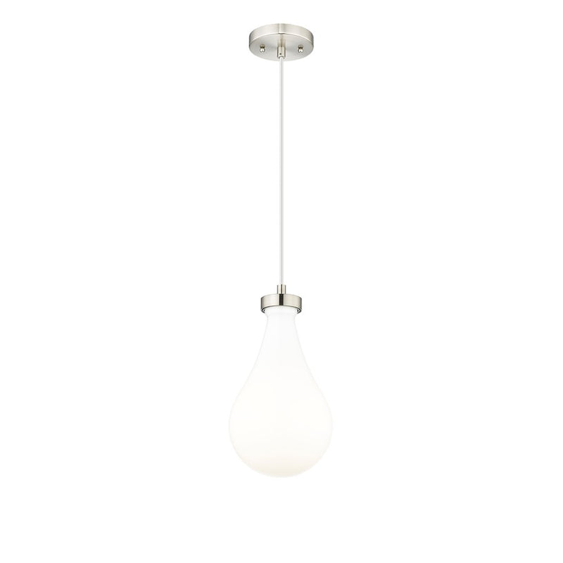 Innovations Owego 1Lt 7" Cord Pendant, SN/Gloss White - 451-1P-SN-G451-7GWH