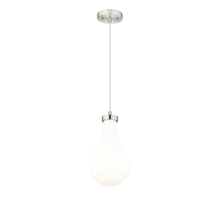 Innovations Owego 1Lt 7" Cord Pendant, SN/Gloss White - 451-1P-SN-G451-7GWH