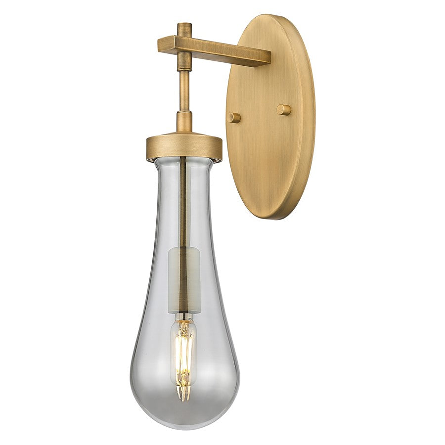 Innovations Owego 4" Wall Sconce, Brushed Brass/Smoke Glass - 451-1W-BB-G451-4SM