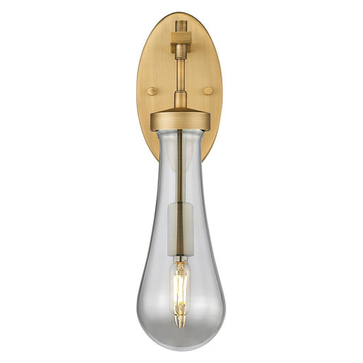 Innovations Owego 4" Wall Sconce, Brushed Brass/Smoke Glass