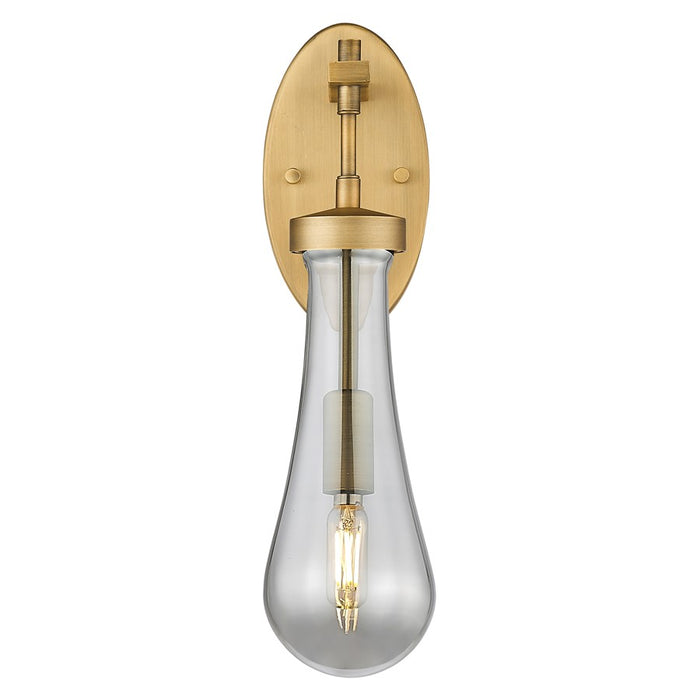 Innovations Owego 4" Wall Sconce, Brushed Brass/Smoke Glass