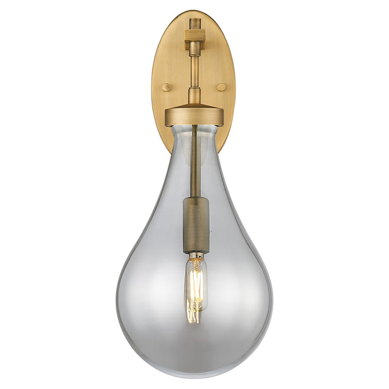 Innovations Owego 7" Wall Sconce, Brushed Brass/Smoke Glass