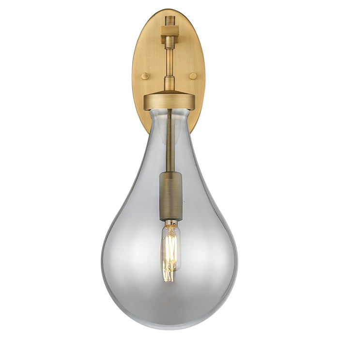 Innovations Owego 7" Wall Sconce, Brushed Brass/Smoke Glass