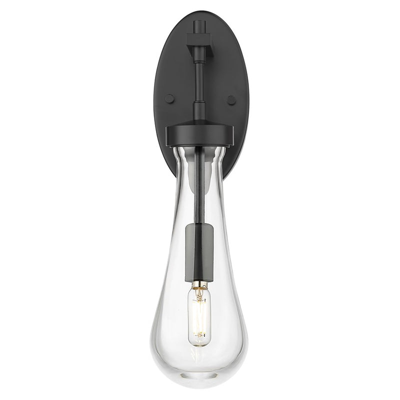 Innovations Owego 1Lt 4" Wall Sconce, Black/Clear Glass