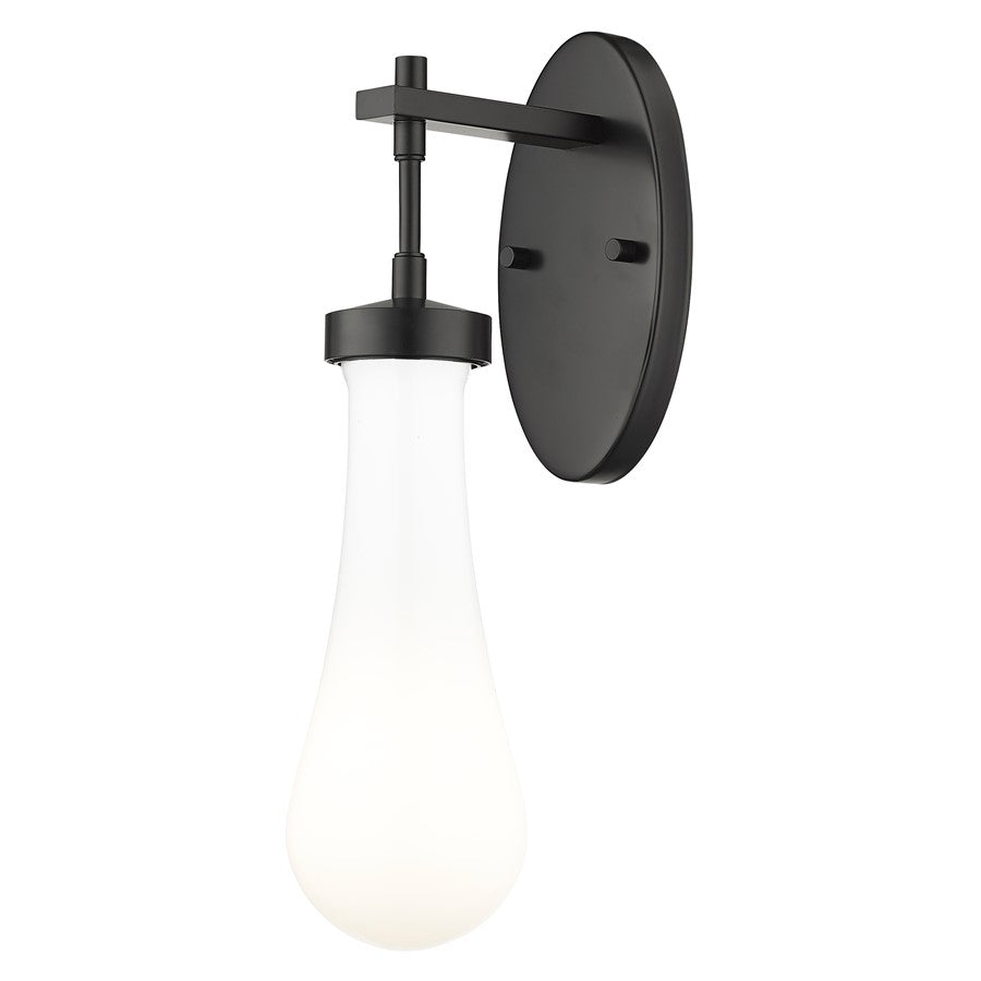 Innovations Owego 1Lt 4" Wall Sconce, Black/White Glass - 451-1W-BK-G451-4GWH
