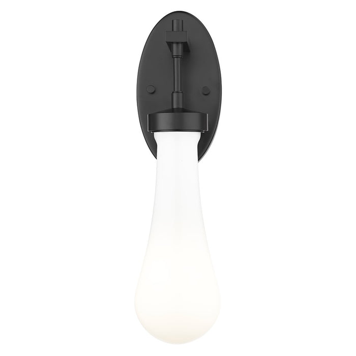 Innovations Owego 1Lt 4" Wall Sconce, Black/White Glass