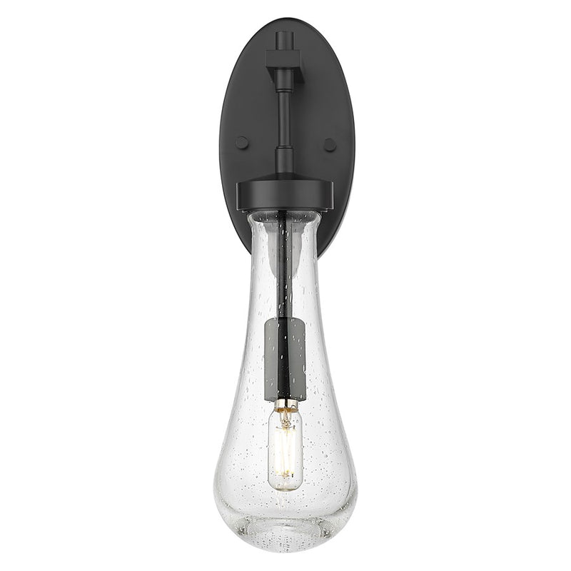 Innovations Owego 1Lt 4" Wall Sconce, Black/Seedy Glass