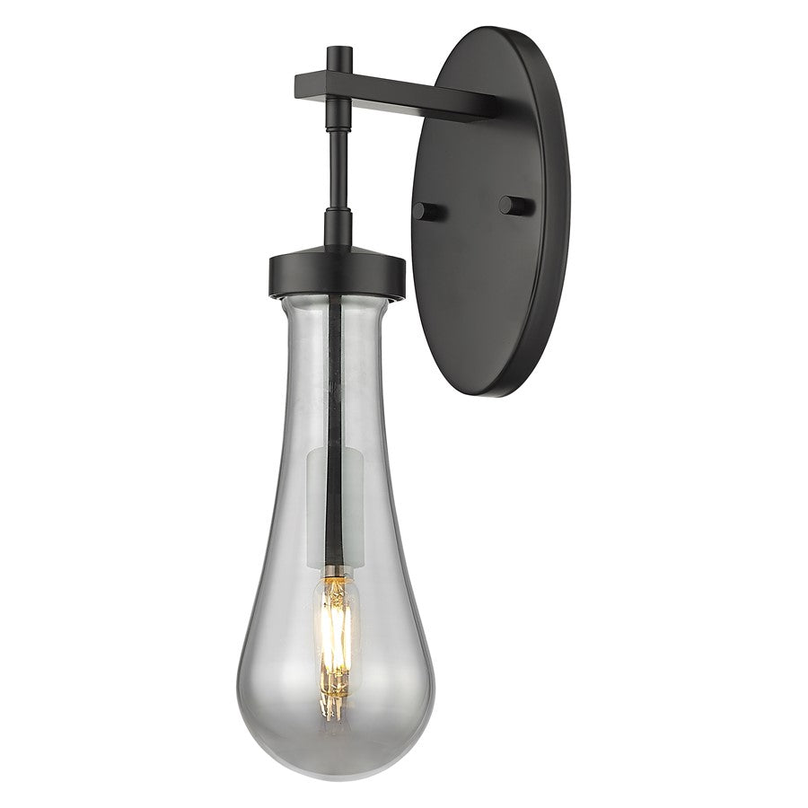 Innovations Owego 1Lt 4" Wall Sconce, Black/Smoke Glass - 451-1W-BK-G451-4SM