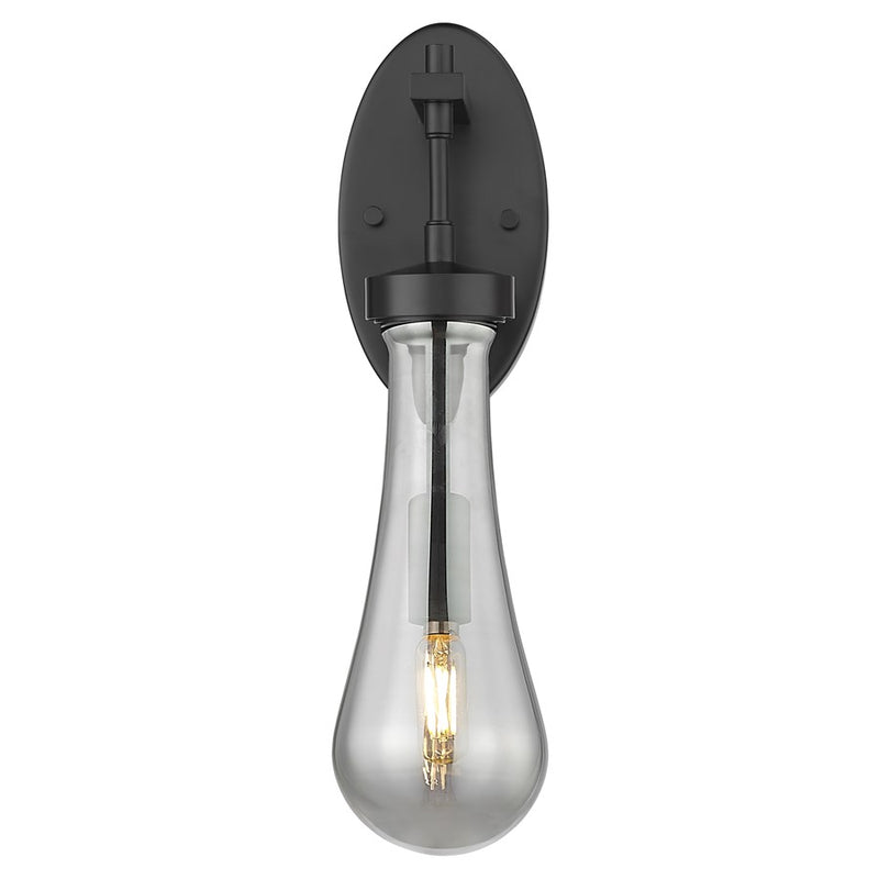 Innovations Owego 1Lt 4" Wall Sconce, Black/Smoke Glass