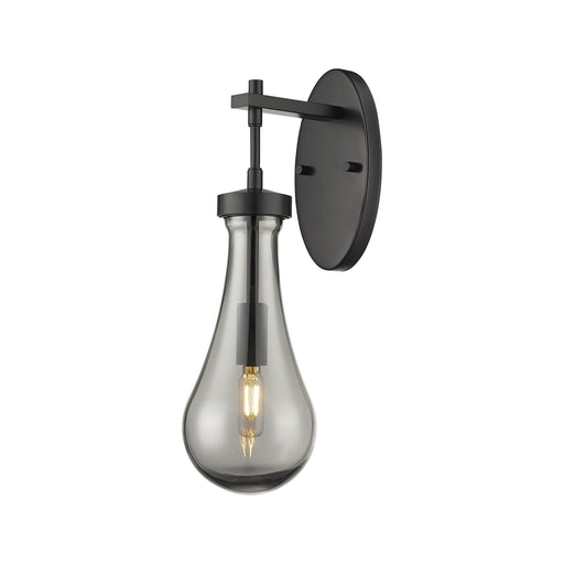 Innovations Owego 5in 1-Light Wall Sconce | Contemporary Matte Black and Light Smoke Glass | Bedroom & Hallway Accent | Model 451-1W-BK-G451-5SM