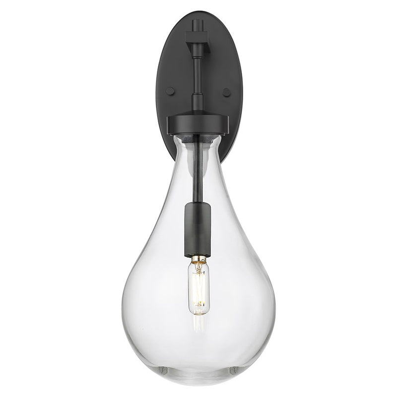 Innovations Owego 1Lt 7" Wall Sconce, Black/Clear Glass