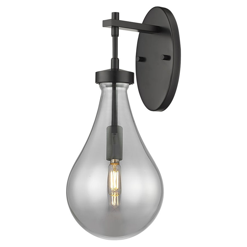 Innovations Owego 1Lt 7" Wall Sconce, Black/Smoke Glass - 451-1W-BK-G451-7SM