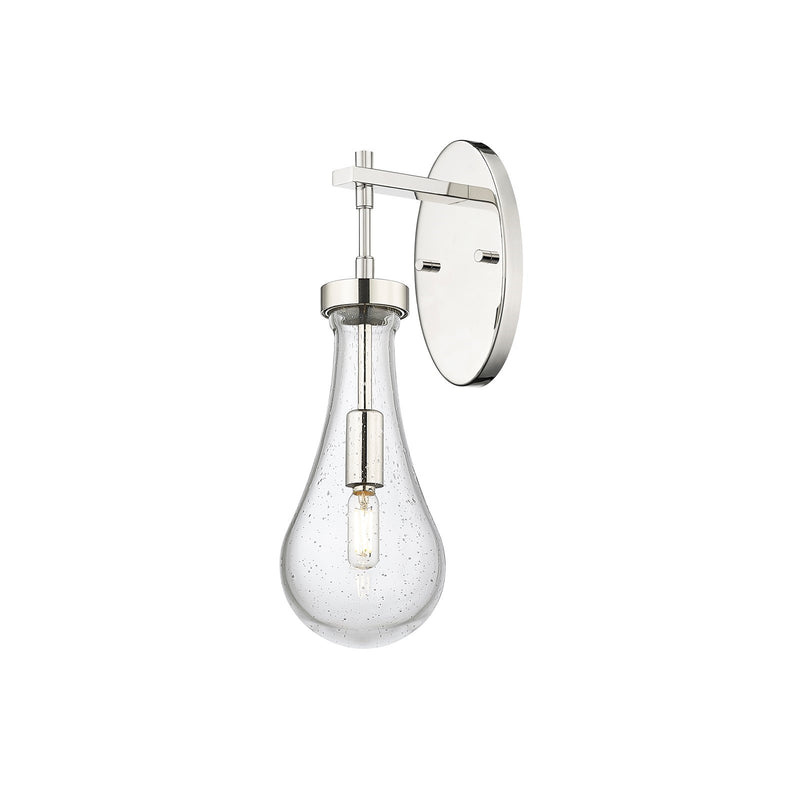 Innovations Owego 5in 1-Light Wall Sconce | Contemporary Farmhouse Polished Nickel and Seedy Glass | Bedroom & Hallway | Model 451-1W-PN-G451-5SDY