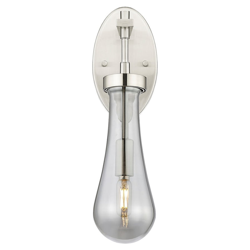 Innovations Owego 4" Wall Sconce, Satin Nickel/Smoke Glass