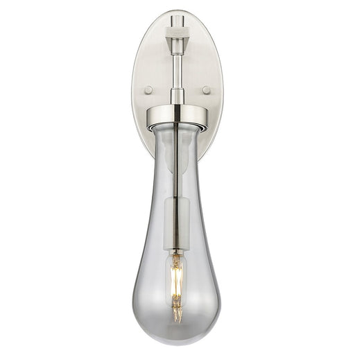 Innovations Owego 4" Wall Sconce, Satin Nickel/Smoke Glass