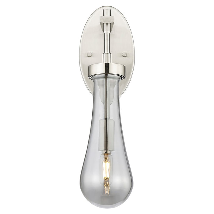 Innovations Owego 4" Wall Sconce, Satin Nickel/Smoke Glass