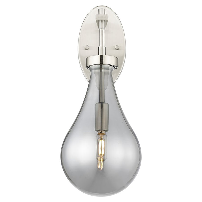 Innovations Owego 7" Wall Sconce, Satin Nickel/Smoke Glass