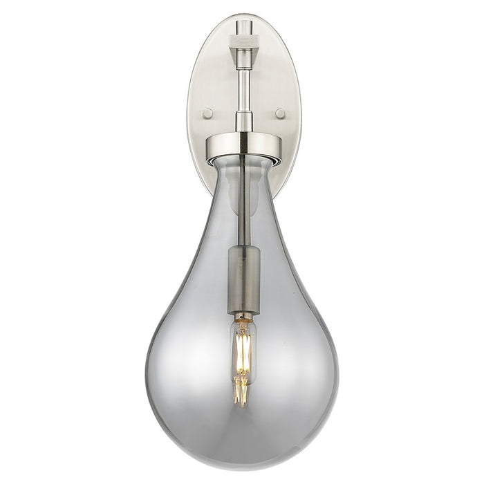 Innovations Owego 7" Wall Sconce, Satin Nickel/Smoke Glass
