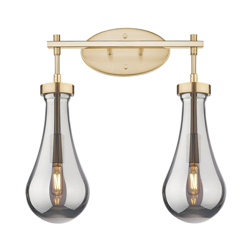 Innovations Owego 17in 2-Light Bath Vanity Light | Contemporary Farmhouse Champagne Bronze and Light Smoke Glass | Model 451-2W-CB-G451-5SM