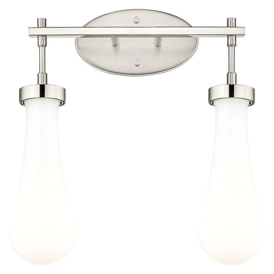 Innovations Owego 2Lt 16" Bath, Satin Nickel/White - 451-2W-SN-G451-4GWH