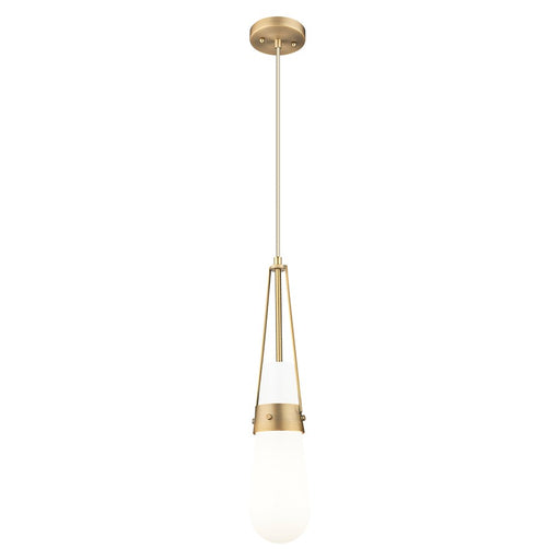 Innovations Milan 4" Cord Pendant, BB/Glossy White - 452-1P-BB-G452-4GWH