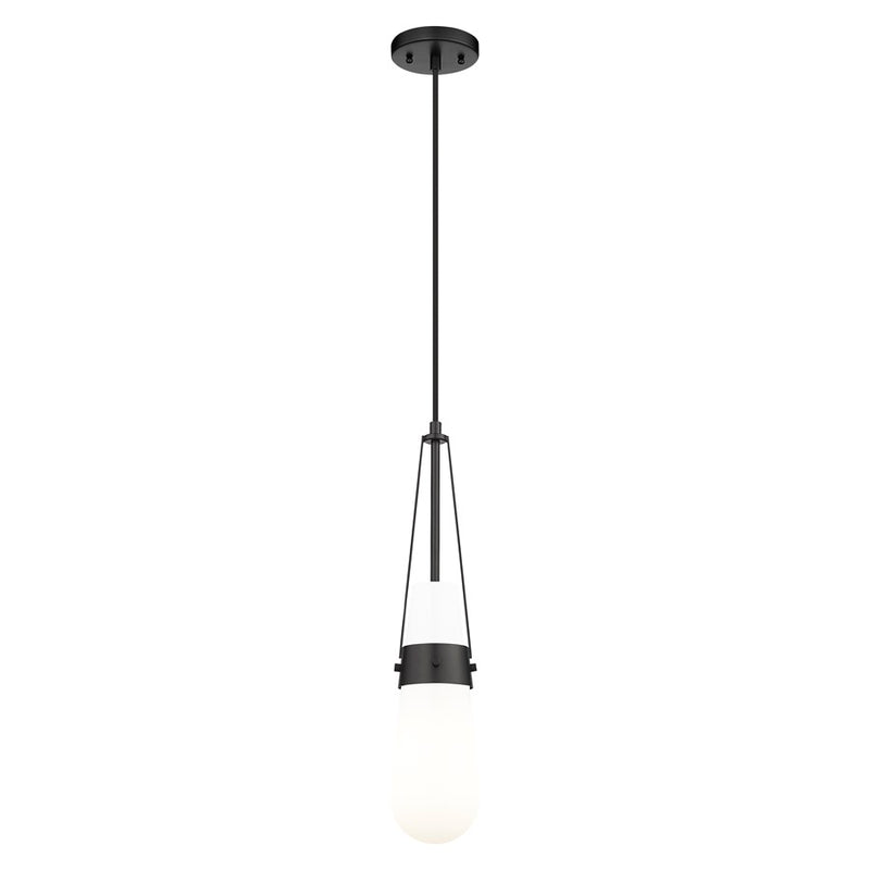 Innovations Milan 1Lt 4" Cord Pendant, Black/Glossy White - 452-1P-BK-G452-4GWH