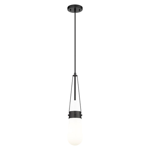 Innovations Milan 1Lt 4" Cord Pendant, Black/Glossy White - 452-1P-BK-G452-4GWH