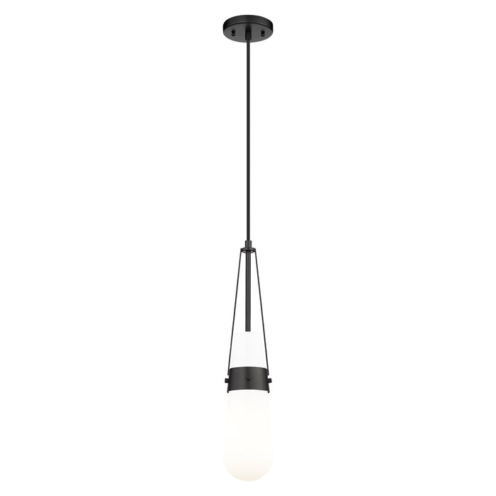 Innovations Milan 1Lt 4" Cord Pendant, Black/Glossy White - 452-1P-BK-G452-4GWH