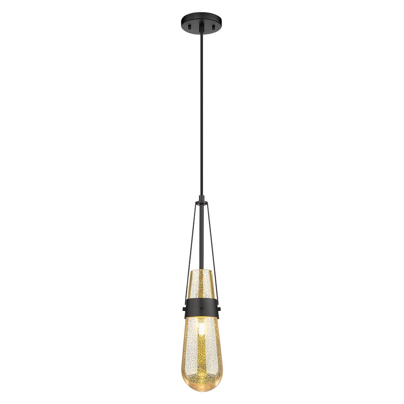 Innovations Milan 1Lt 4" Cord Pendant, Black/Mercury - 452-1P-BK-G452-4ME