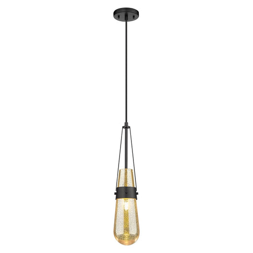 Innovations Milan 1Lt 4" Cord Pendant, Black/Mercury - 452-1P-BK-G452-4ME
