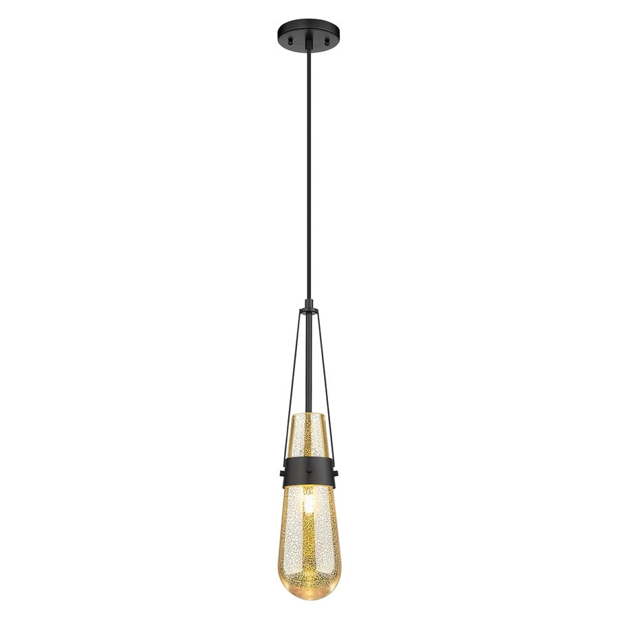 Innovations Milan 1Lt 4" Cord Pendant, Black/Mercury - 452-1P-BK-G452-4ME