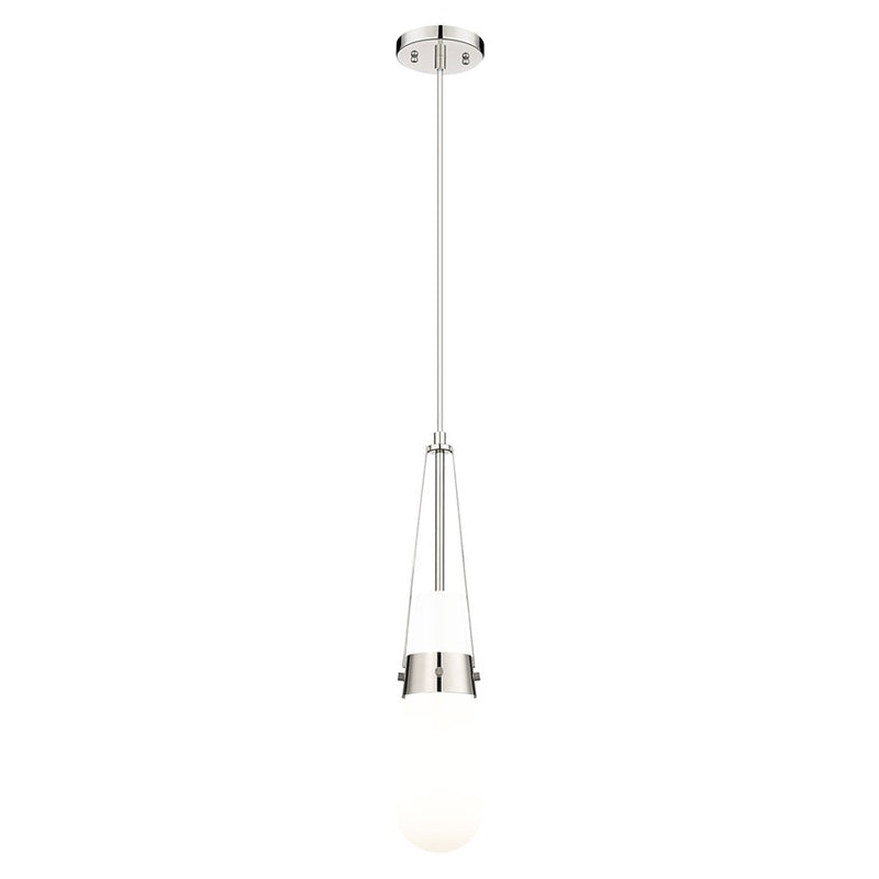 Innovations Milan 4" Cord Pendant, PN/Glossy White - 452-1P-PN-G452-4GWH