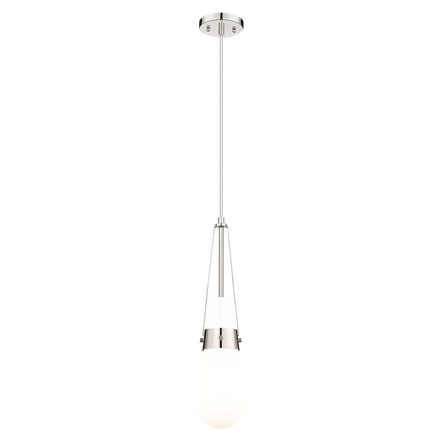 Innovations Milan 4" Cord Pendant, PN/Glossy White - 452-1P-PN-G452-4GWH