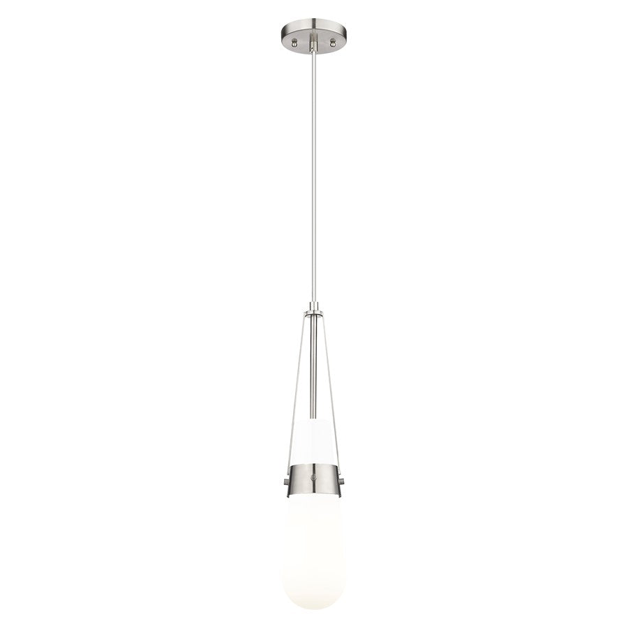 Innovations Milan 4" Cord Pendant, SN/Glossy White - 452-1P-SN-G452-4GWH