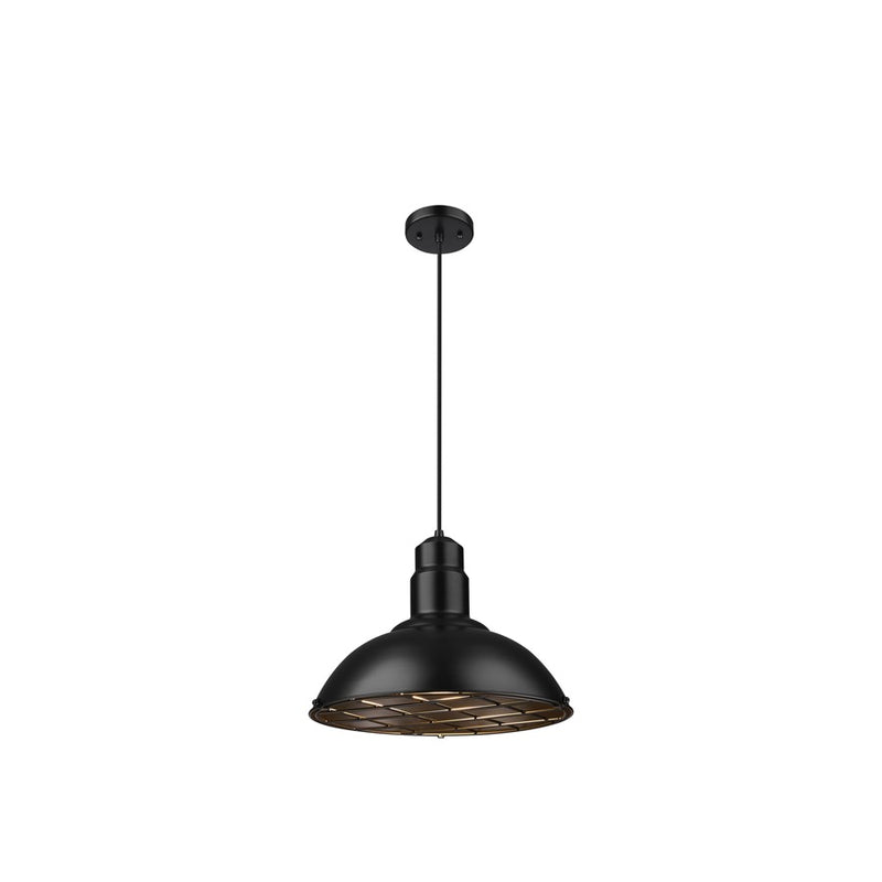 Innovations Langston 1Lt 16" Cord Hung Pendant, Matte Black - 455-1P-16BK