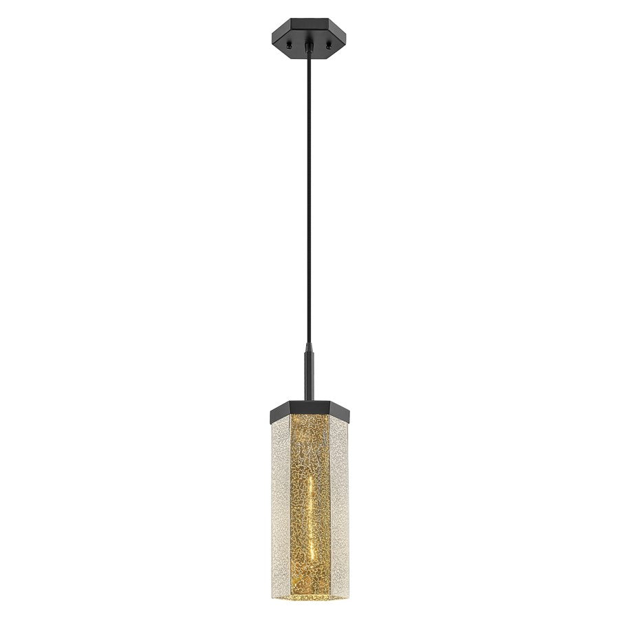 Innovations Blakeley 1Lt 5" Cord Pendant, Black/Mercury - 463-1P-BK-G463-12ME