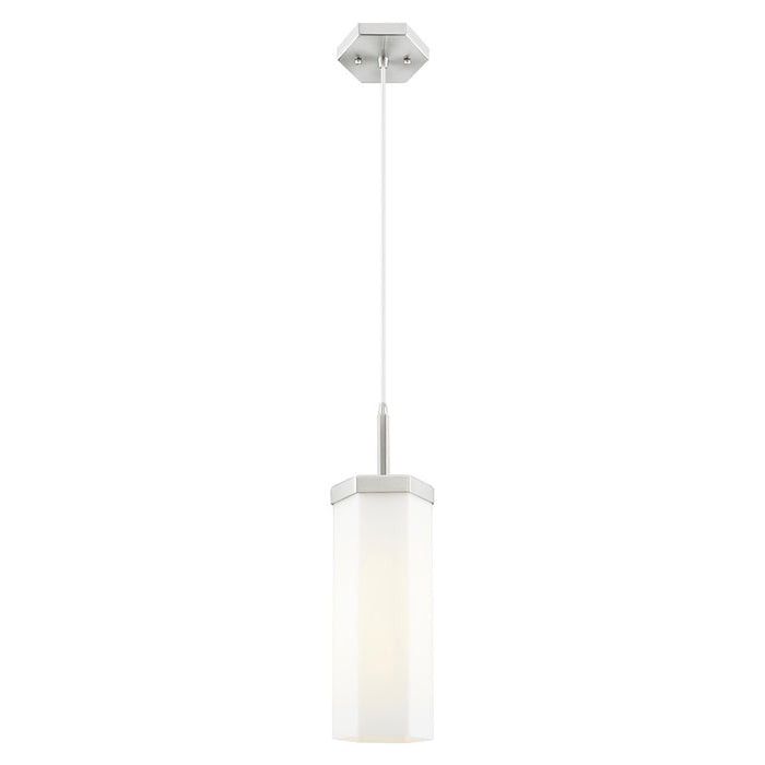 Innovations Blakeley 5" Cord Pendant, Satin Nickel/White - 463-1P-SN-G463-12WH