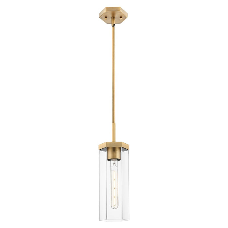 Innovations Blakeley 5" Stem Pendant, Brushed Brass/Clear - 463-1S-BB-G463-12CL