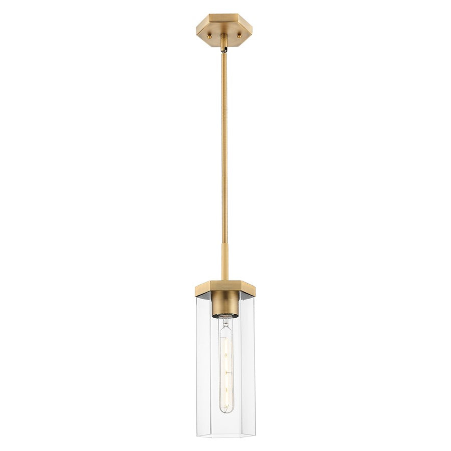 Innovations Blakeley 5" Stem Pendant, Brushed Brass/Clear - 463-1S-BB-G463-12CL