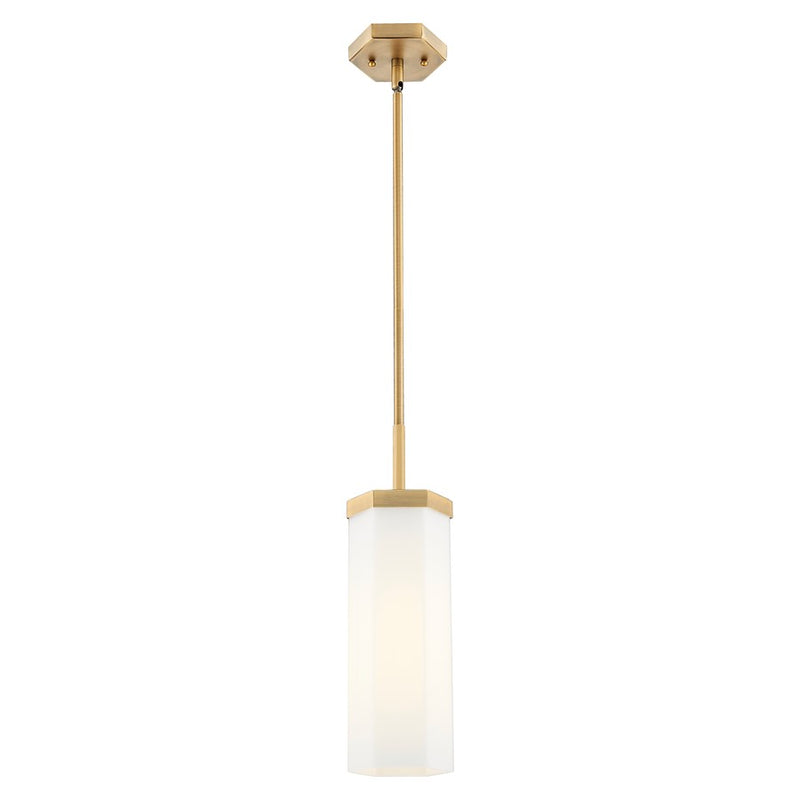 Innovations Blakeley 5" Stem Pendant, Brushed Brass/White - 463-1S-BB-G463-12WH