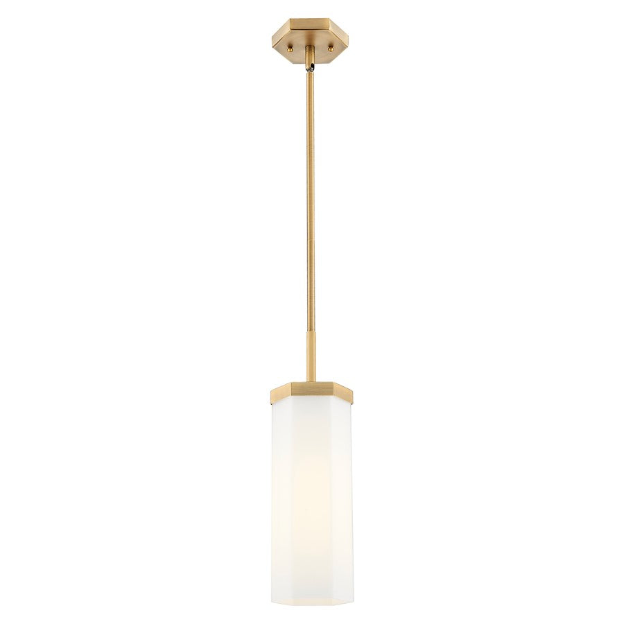 Innovations Blakeley 5" Stem Pendant, Brushed Brass/White - 463-1S-BB-G463-12WH