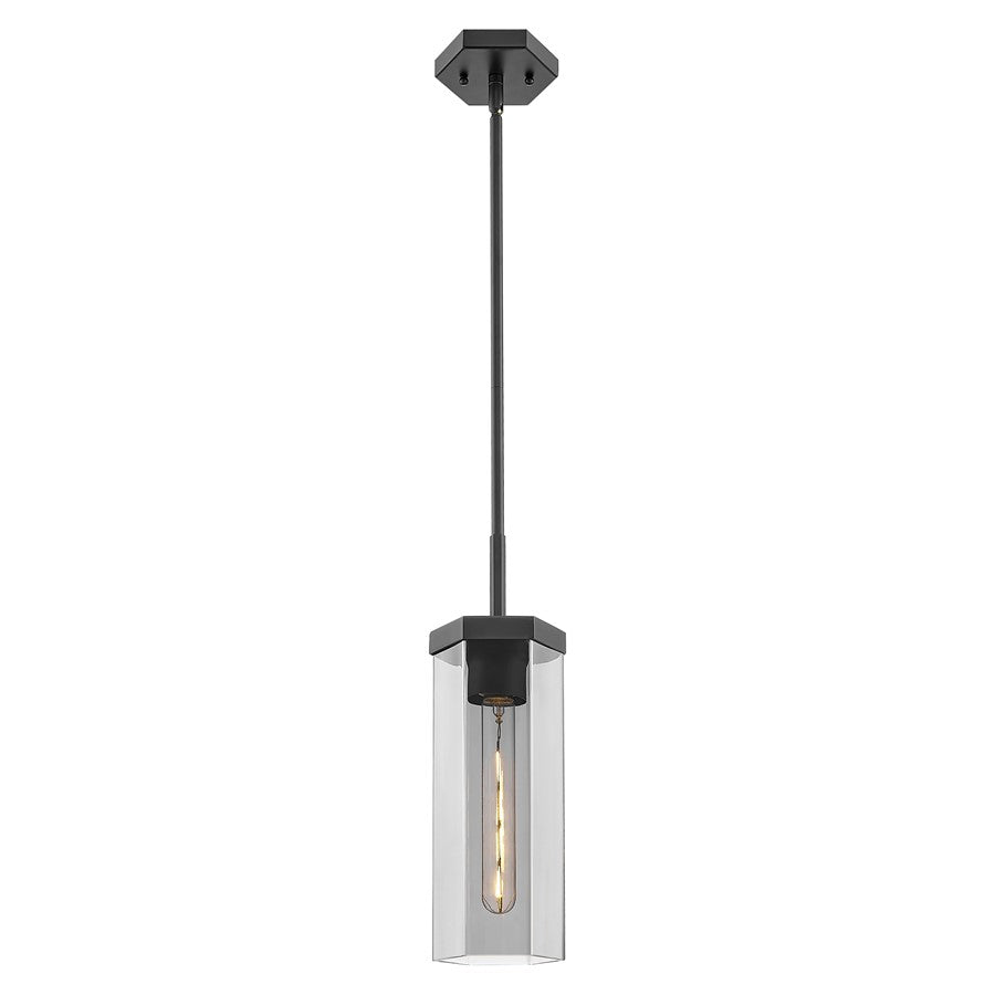 Innovations Blakeley 1Lt 5" Stem Pendant, Black/Smoke - 463-1S-BK-G463-12SM