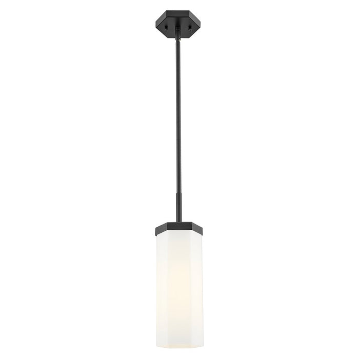 Innovations Blakeley 1Lt 5" Stem Pendant, Black/White - 463-1S-BK-G463-12WH