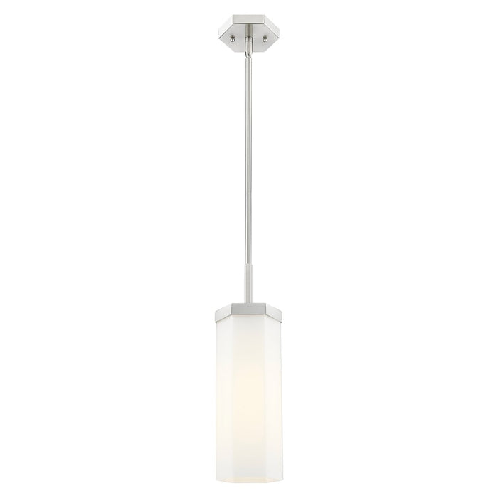 Innovations Blakeley 5" Stem Pendant, Satin Nickel/White - 463-1S-SN-G463-12WH