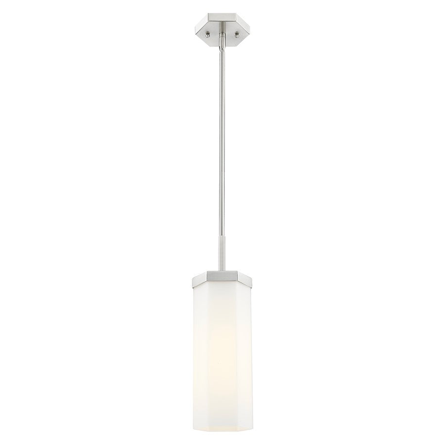 Innovations Blakeley 5" Stem Pendant, Satin Nickel/White - 463-1S-SN-G463-12WH