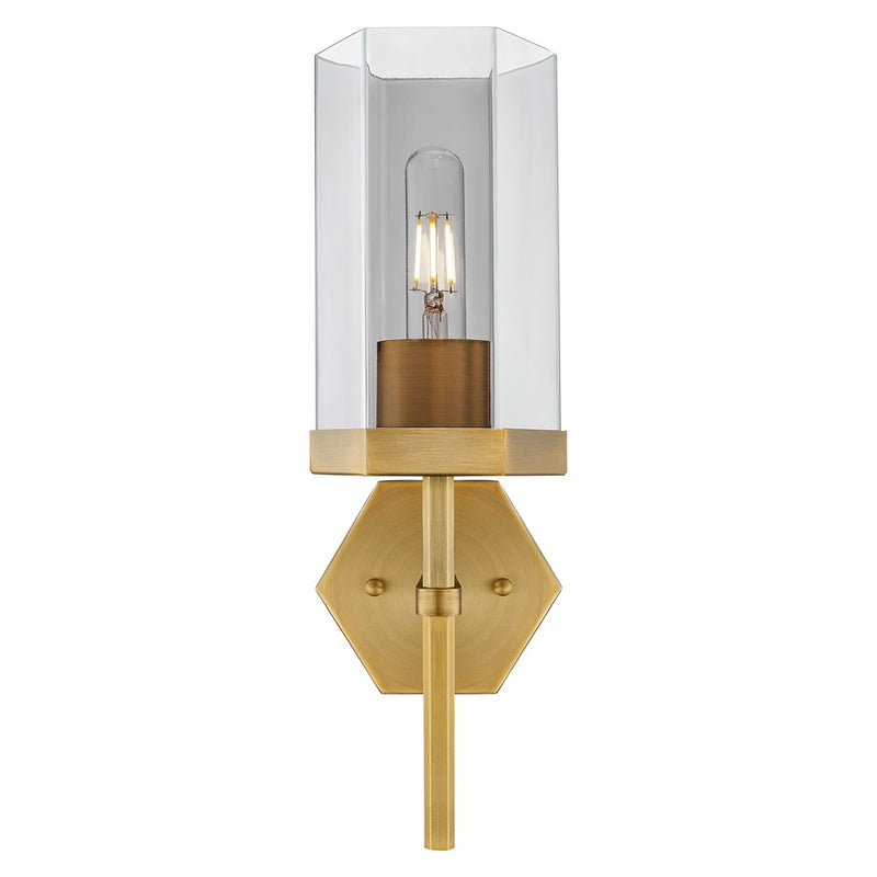 Innovations Blakeley 5" Wall Sconce, Brushed Brass/Smoke