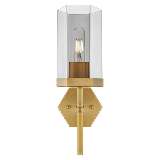Innovations Blakeley 5" Wall Sconce, Brushed Brass/Smoke
