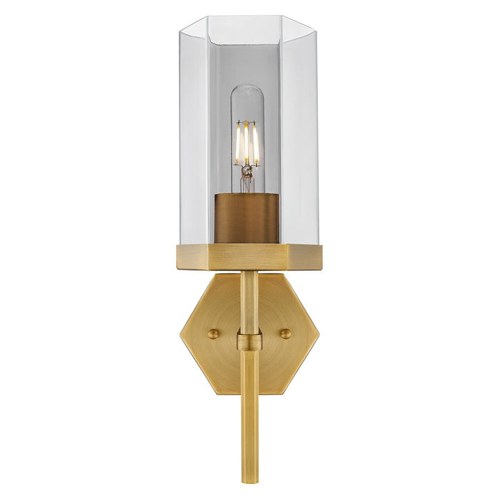 Innovations Blakeley 5" Wall Sconce, Brushed Brass/Smoke